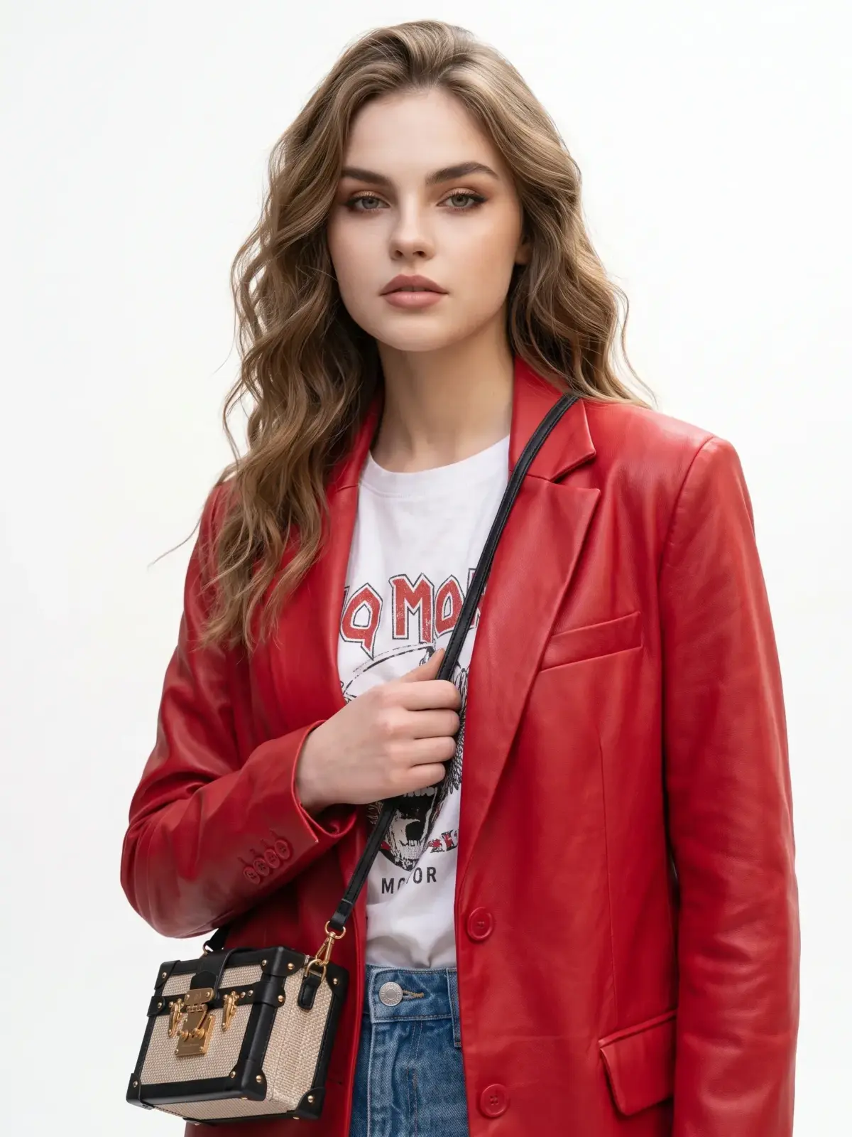 Faux Leather Blazer